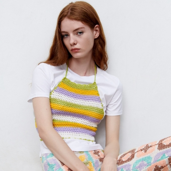 ZARA Crochet halter crop top - Picture 4 of 9